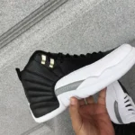 Air Jordan 12 Playoffs Black And White Silver Buckle (6)